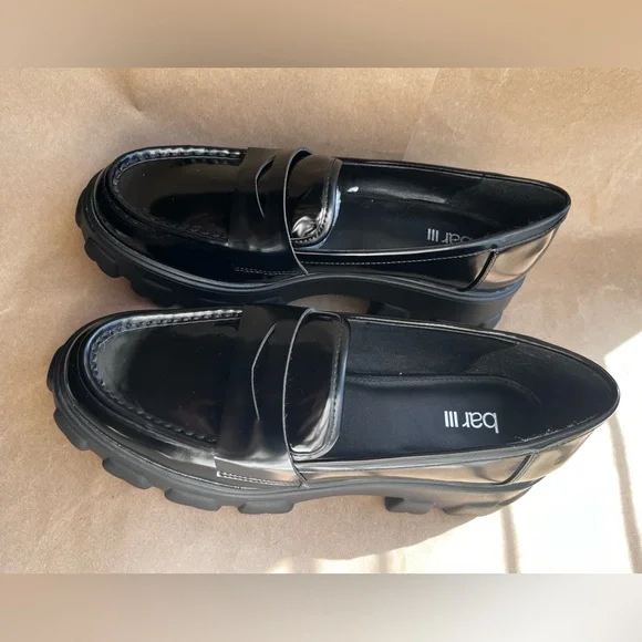 Bar III Black Platform Loafers Shoes Size 10 M - Picture 3 of 12